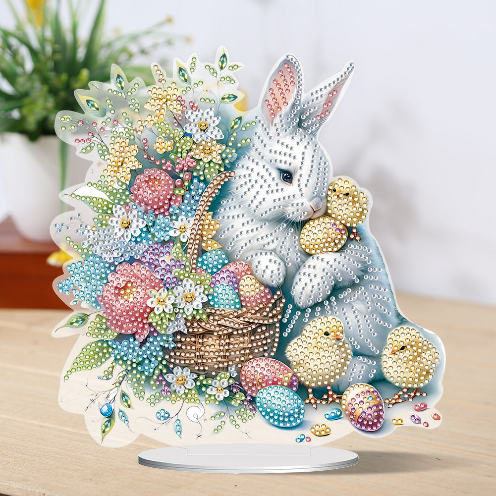 Special Shape Easter Rabbit Egg Flower Desktop Diamond Art Home Decor (LL144)