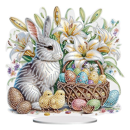 Special Shape Easter Rabbit Egg Flower Desktop Diamond Art Home Decor (LL145)