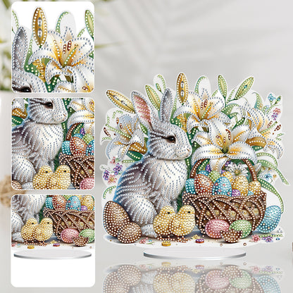 Special Shape Easter Rabbit Egg Flower Desktop Diamond Art Home Decor (LL145)