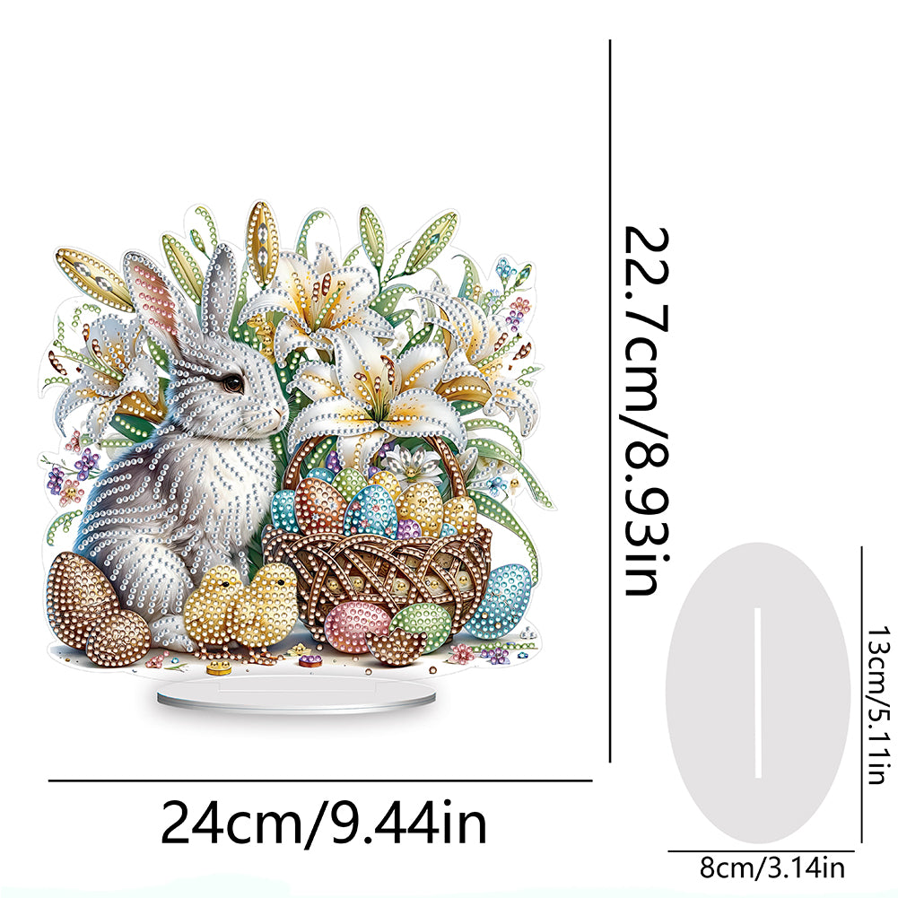 Special Shape Easter Rabbit Egg Flower Desktop Diamond Art Home Decor (LL145)