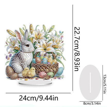 Special Shape Easter Rabbit Egg Flower Desktop Diamond Art Home Decor (LL145)