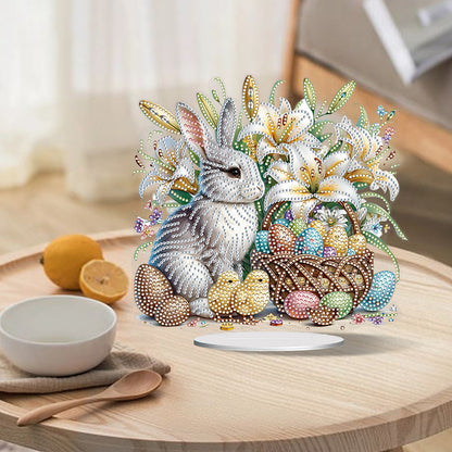 Special Shape Easter Rabbit Egg Flower Desktop Diamond Art Home Decor (LL145)