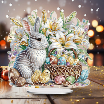 Special Shape Easter Rabbit Egg Flower Desktop Diamond Art Home Decor (LL145)