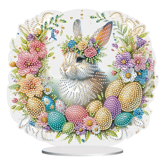 Special Shape Easter Rabbit Egg Flower Desktop Diamond Art Home Decor (LL146)