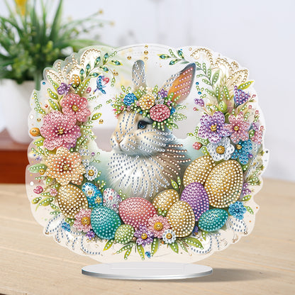 Special Shape Easter Rabbit Egg Flower Desktop Diamond Art Home Decor (LL146)