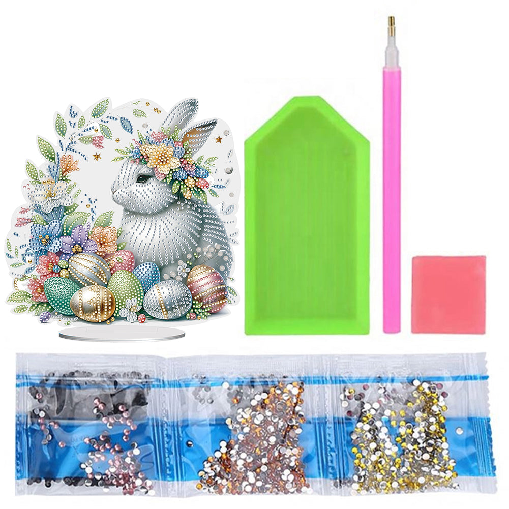 Special Shape Easter Rabbit Egg Flower Desktop Diamond Art Home Decor (LL147)