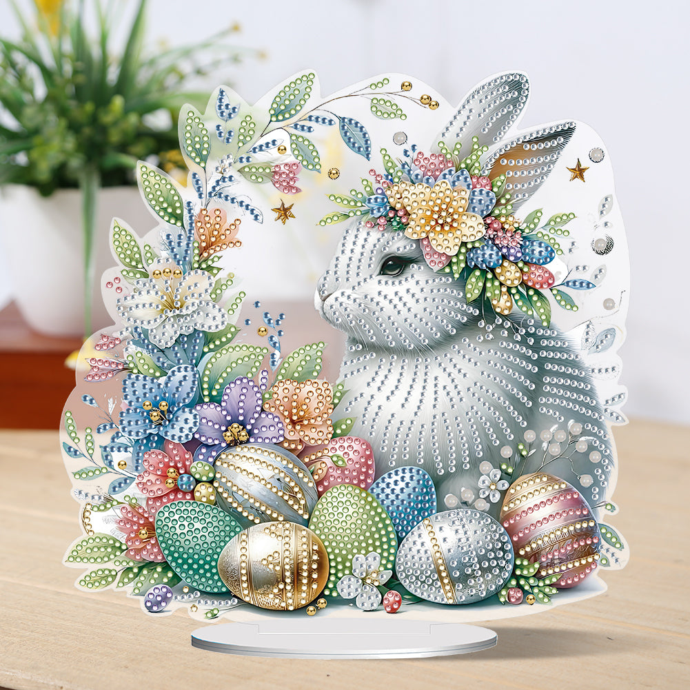 Special Shape Easter Rabbit Egg Flower Desktop Diamond Art Home Decor (LL147)