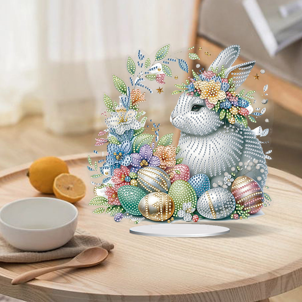 Special Shape Easter Rabbit Egg Flower Desktop Diamond Art Home Decor (LL147)