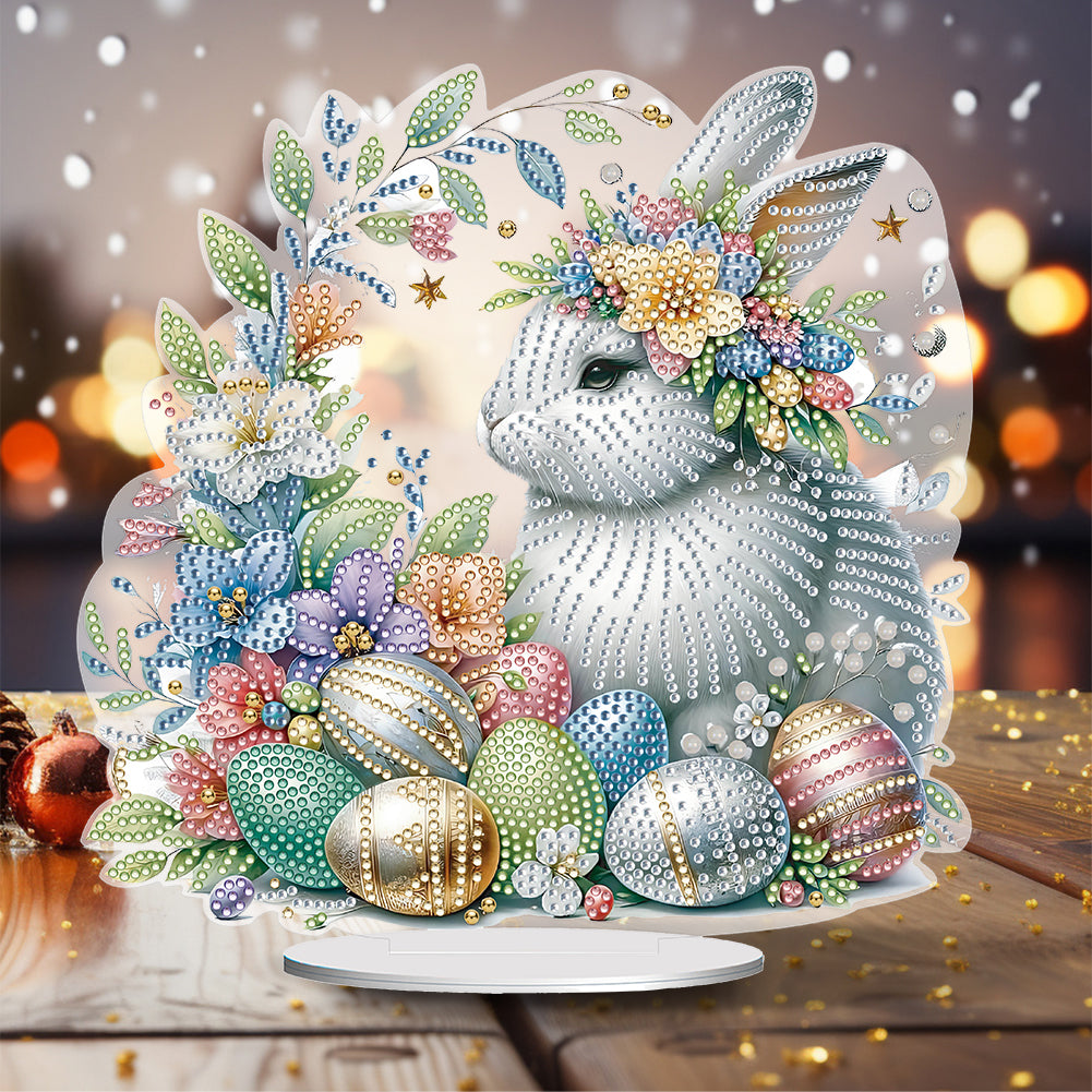 Special Shape Easter Rabbit Egg Flower Desktop Diamond Art Home Decor (LL147)