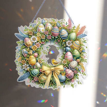 Single Sided Easter Wreath Cute Diamond Art Hanging Pendant Wall Decor (Bird)