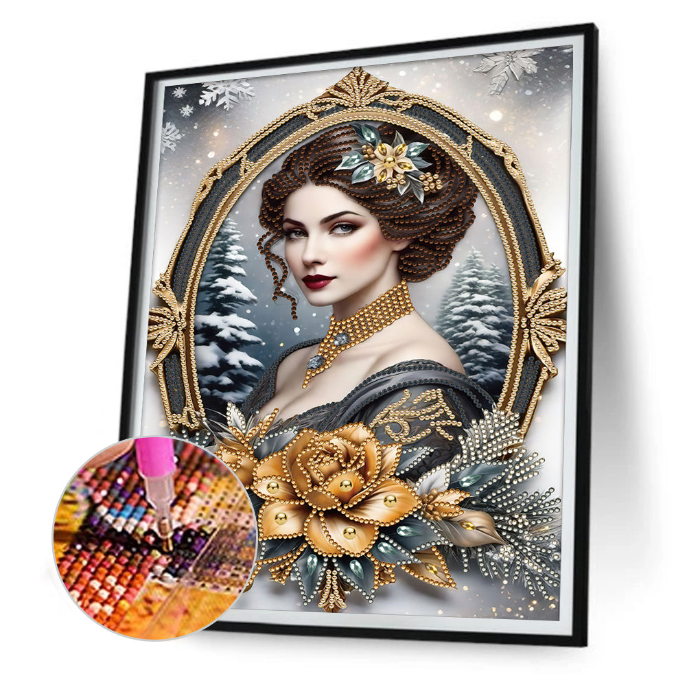 Noble Lady - Special Shaped Drill Diamond Painting 30*40CM