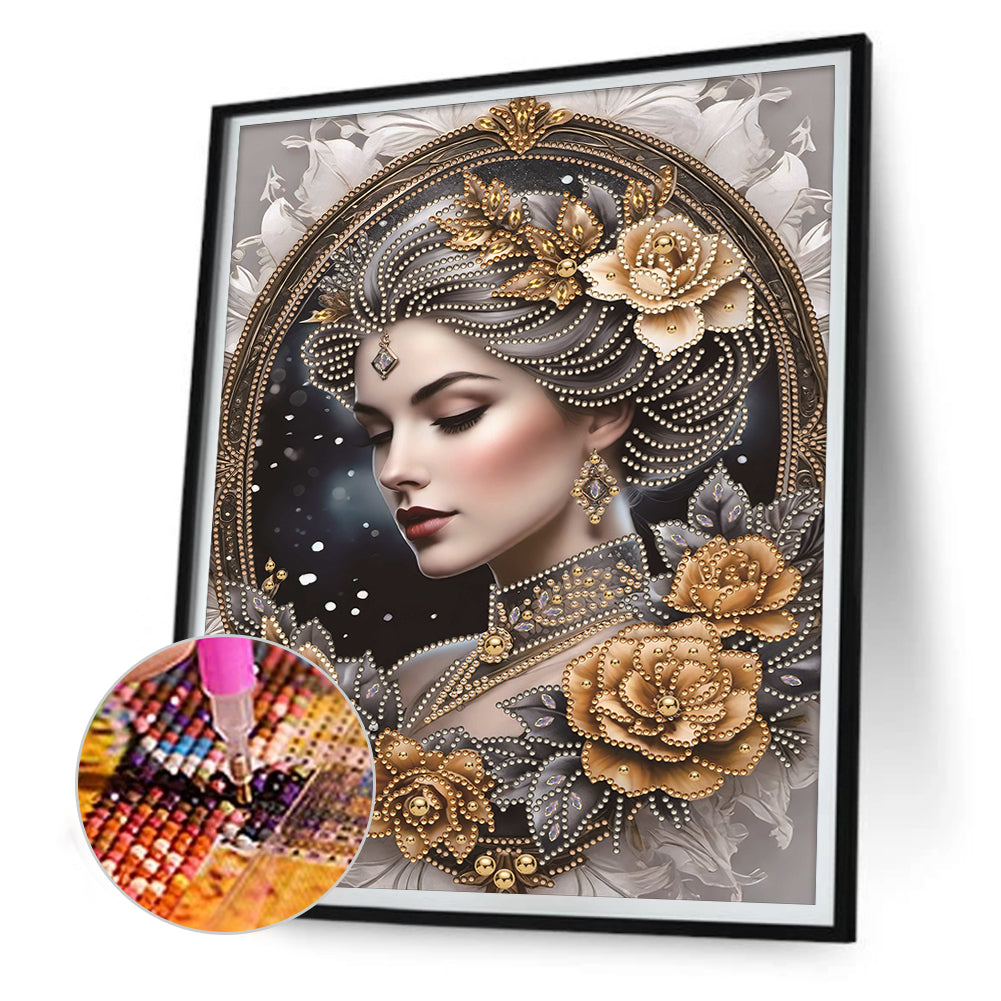 Noble Lady - Special Shaped Drill Diamond Painting 30*40CM