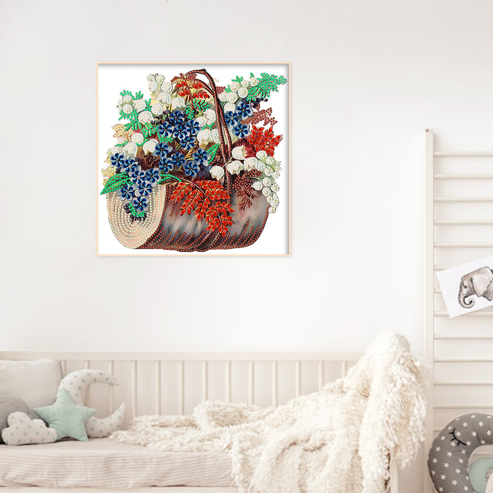 Flower Basket - Special Shaped Drill Diamond Painting 30*30CM