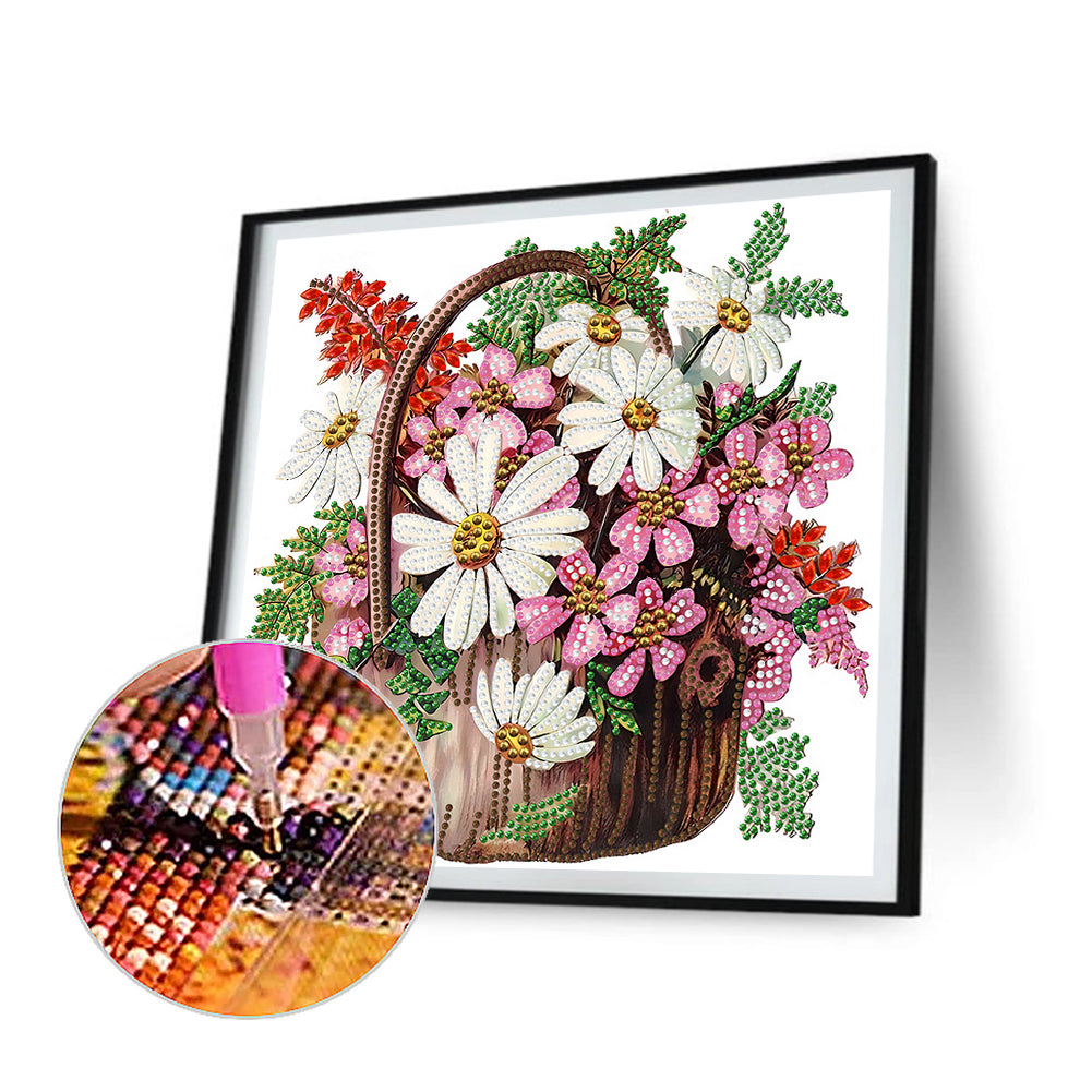 Flower Basket - Special Shaped Drill Diamond Painting 30*30CM