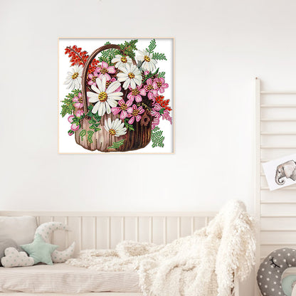 Flower Basket - Special Shaped Drill Diamond Painting 30*30CM