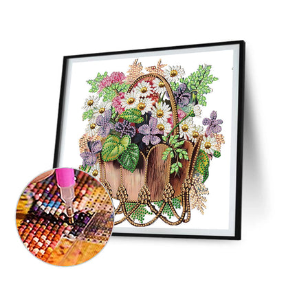 Flower Basket - Special Shaped Drill Diamond Painting 30*30CM