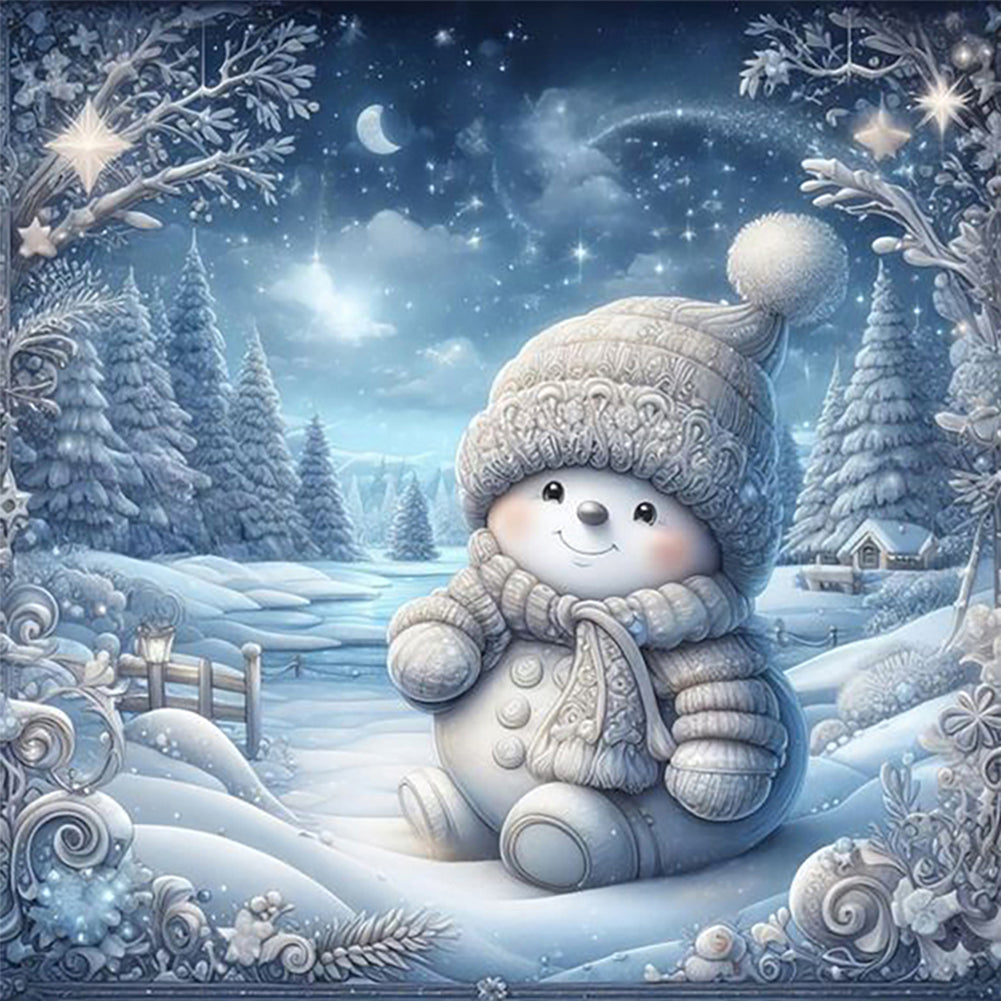 Snow Doll On The Snow - Full Round Drill Diamond Painting 30*30CM