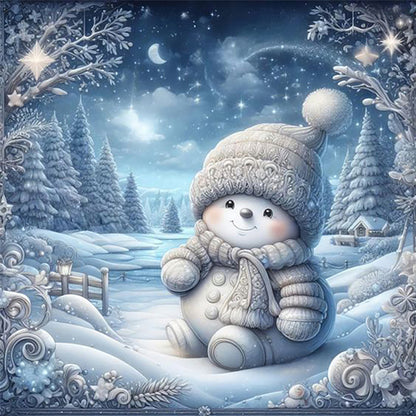 Snow Doll On The Snow - Full Round Drill Diamond Painting 30*30CM