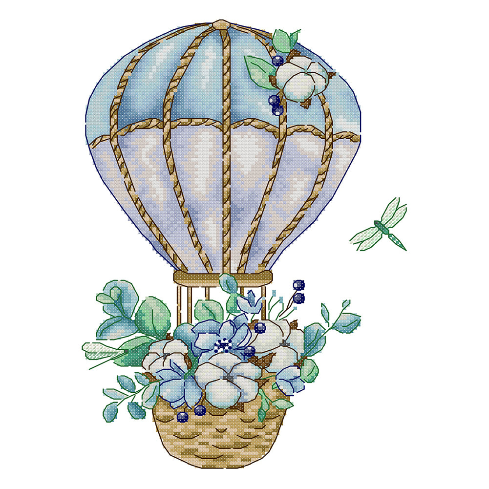 Hot Air Balloon - 14CT Stamped Cross Stitch 26*34CM(Joy Sunday)