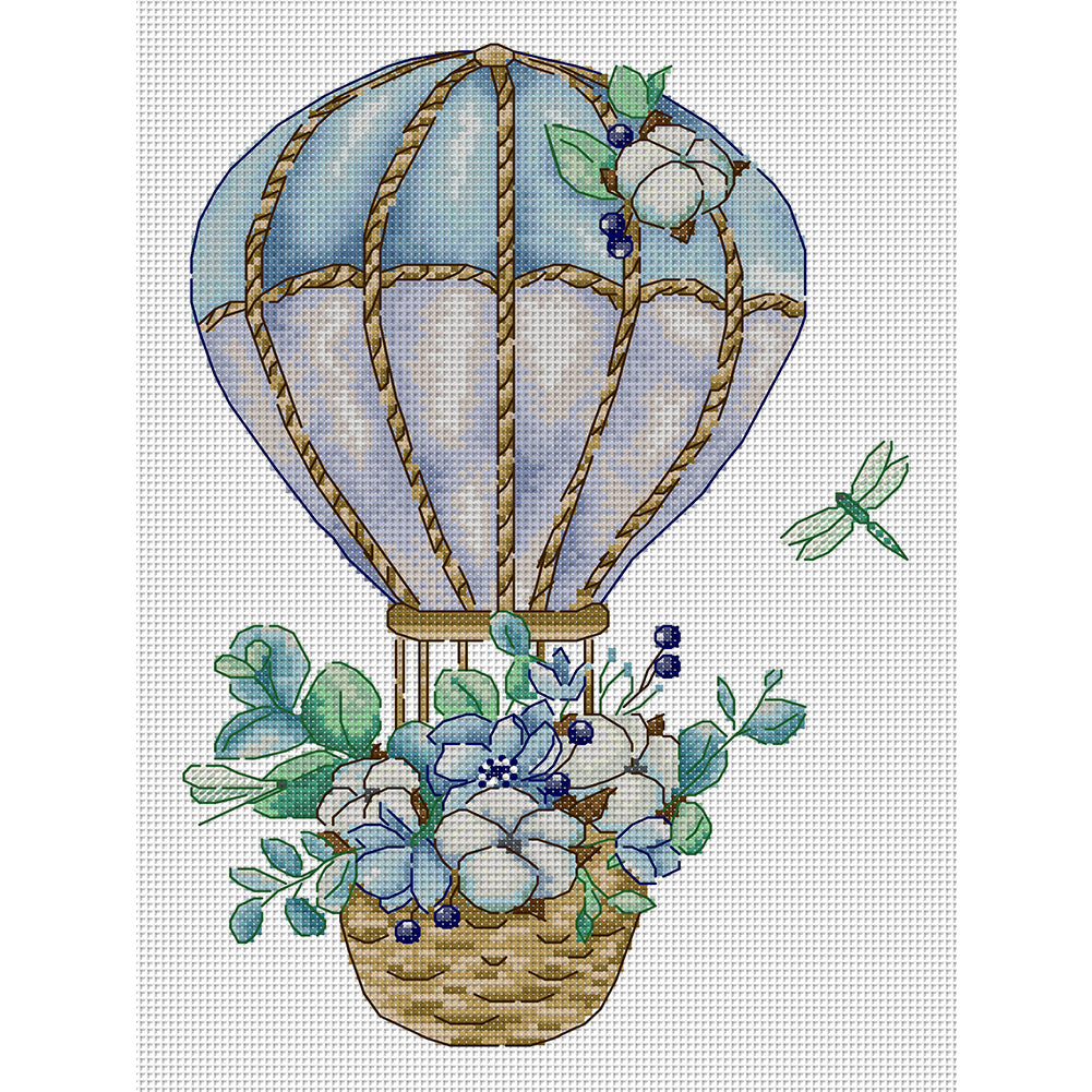 Hot Air Balloon - 14CT Stamped Cross Stitch 26*34CM(Joy Sunday)