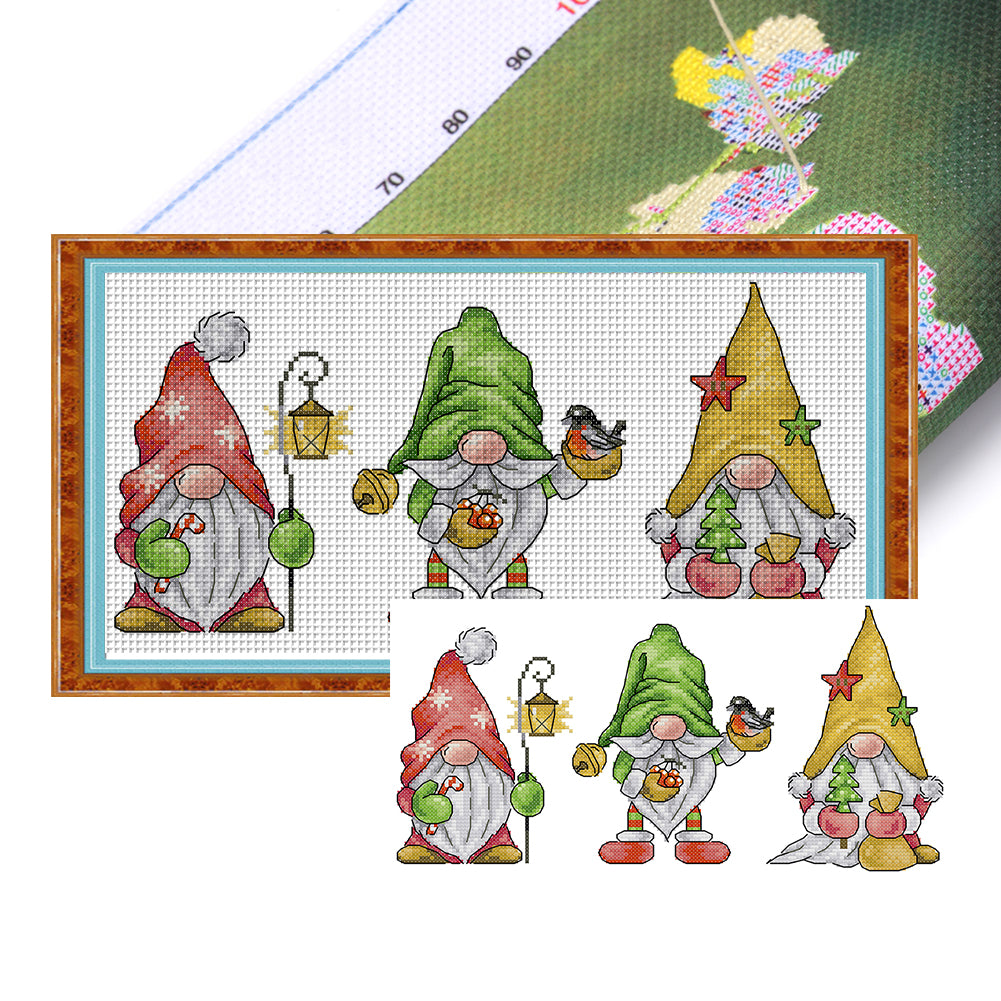 Winter Dwarf - 14CT Stamped Cross Stitch 35*19CM(Joy Sunday)