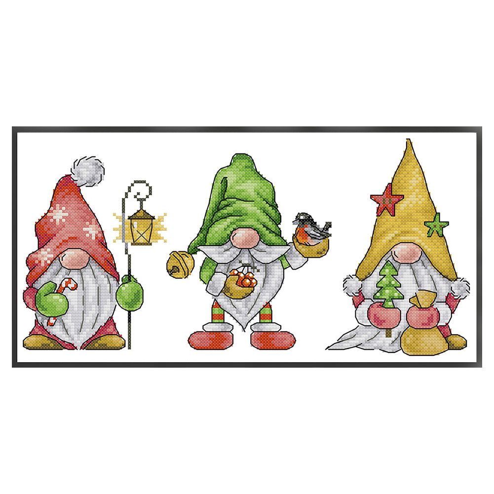 Winter Dwarf - 14CT Stamped Cross Stitch 35*19CM(Joy Sunday)