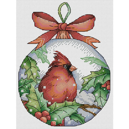 Red-Bellied Christmas Ball - 14CT Stamped Cross Stitch 19*26CM(Joy Sunday)