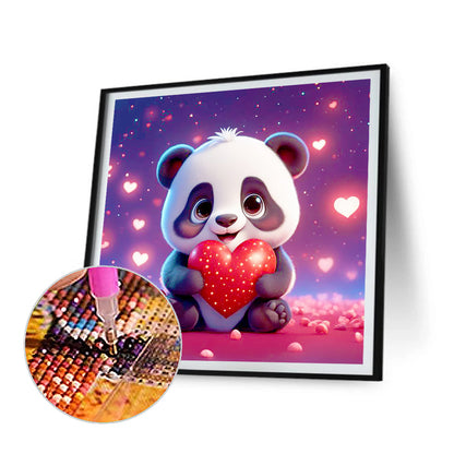 Love Cute Panda - Full Round Drill Diamond Painting 30*30CM