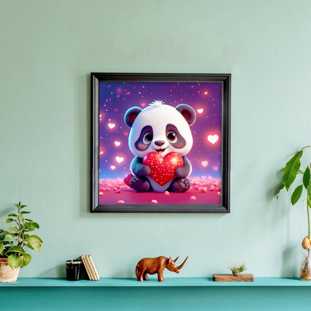 Love Cute Panda - Full Round Drill Diamond Painting 30*30CM