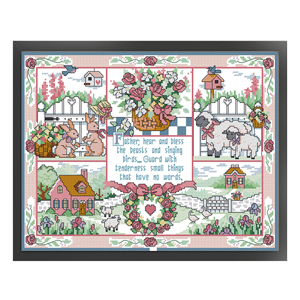 Nature'S Blessing - 14CT Stamped Cross Stitch 40*32CM(Joy Sunday)