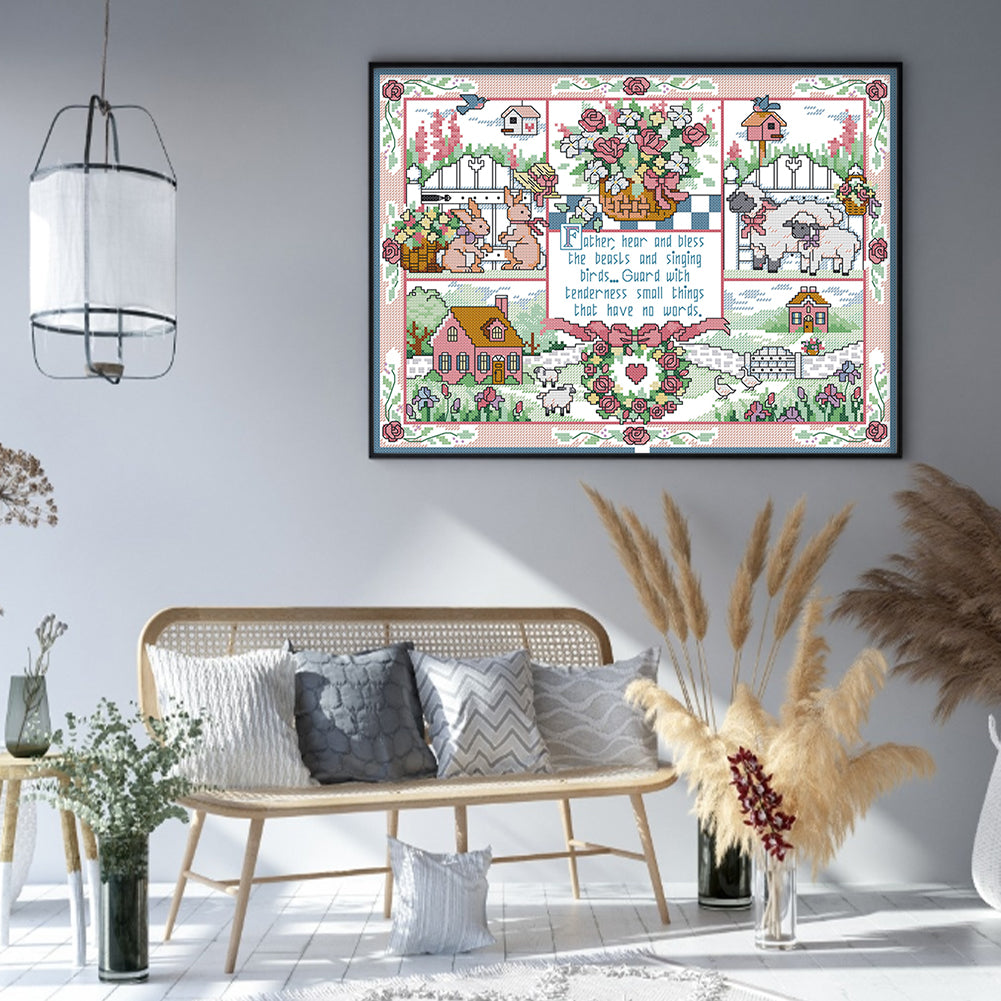 Nature'S Blessing - 14CT Stamped Cross Stitch 40*32CM(Joy Sunday)