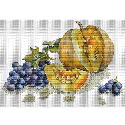 Autumn Fruit - 14CT Stamped Cross Stitch 42*32CM(Joy Sunday)