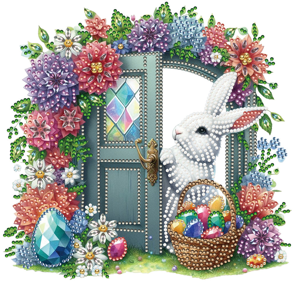 Garden Rabbit - Special Shaped Drill Diamond Painting 30*30CM