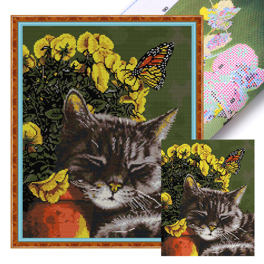 The Cats Are Intoxicated - 14CT Stamped Cross Stitch 35*42CM(Joy Sunday)