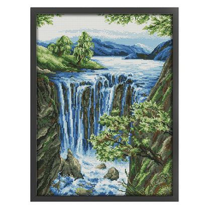 Waterfall(3) - 14CT Stamped Cross Stitch 36*50CM(Joy Sunday)