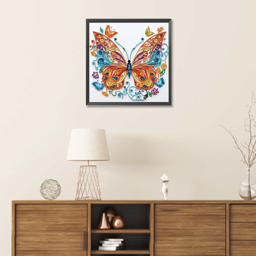 Flowers And Butterflies Paper Painting - Special Shaped Drill Diamond Painting 30*30CM