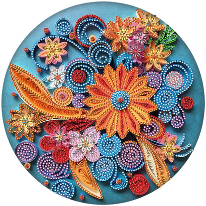 Blue Flower Quill Paper Painting - Special Shaped Drill Diamond Painting 30*30CM