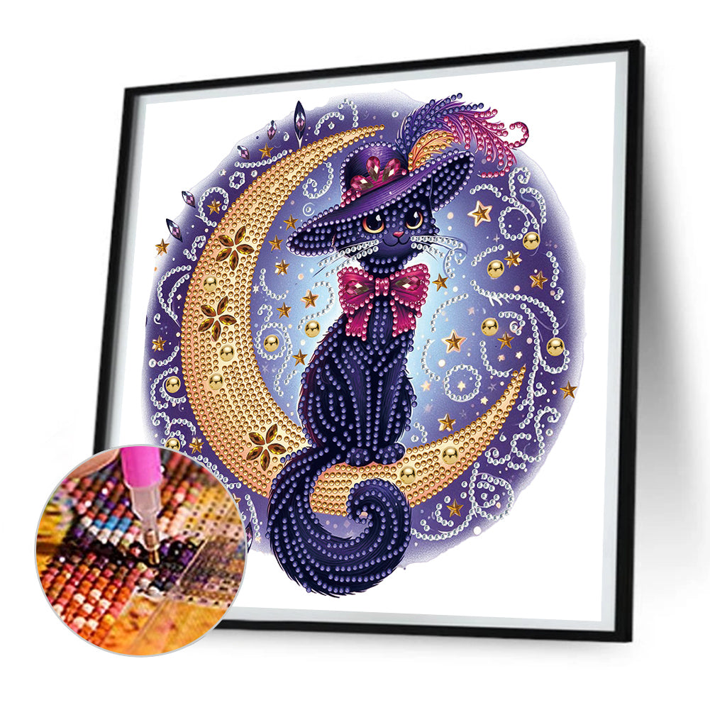 Personalized Black Cat - Special Shaped Drill Diamond Painting 30*30CM