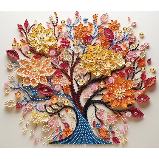 Tree Of Life Paper Painting - Special Shaped Drill Diamond Painting 35*30CM