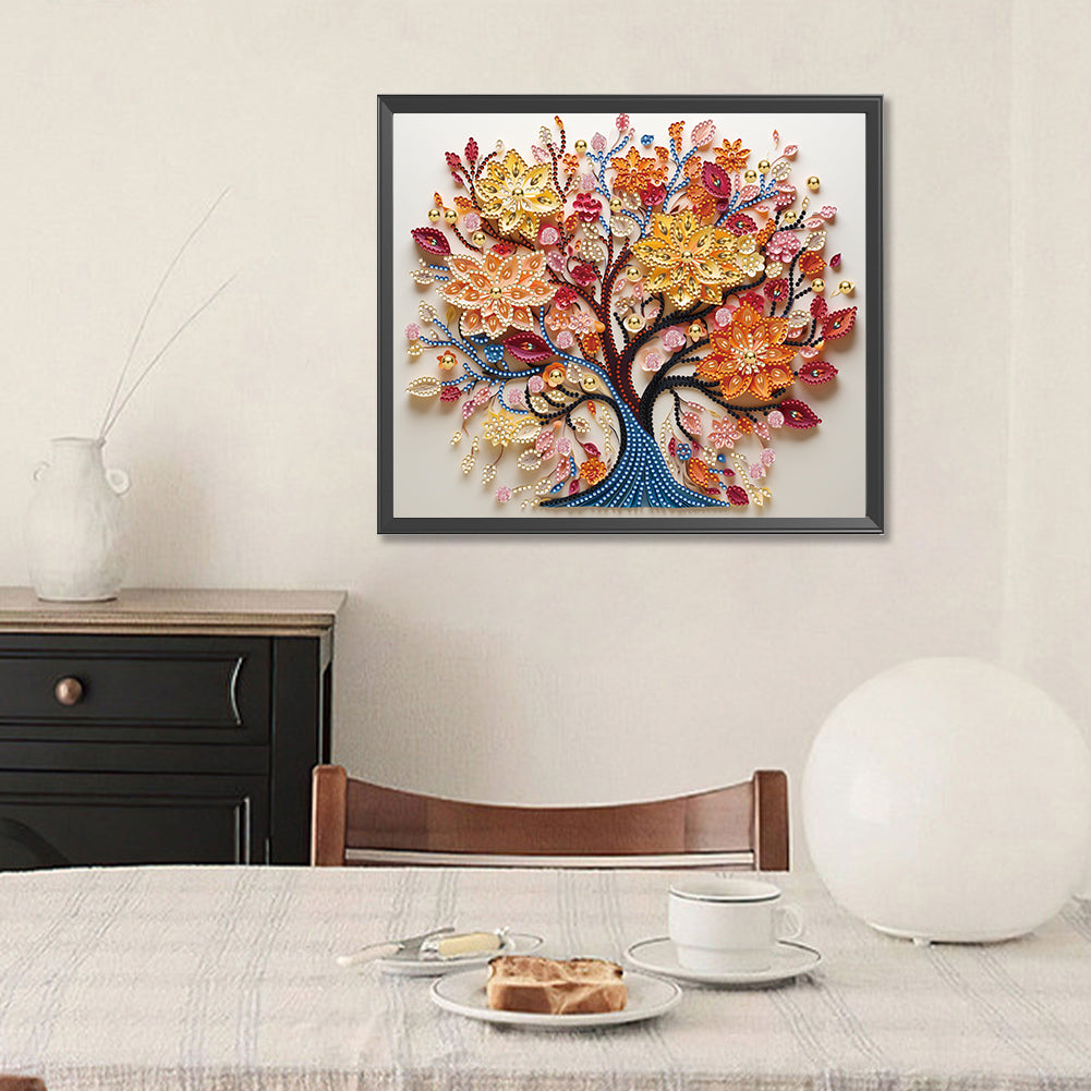 Tree Of Life Paper Painting - Special Shaped Drill Diamond Painting 35*30CM