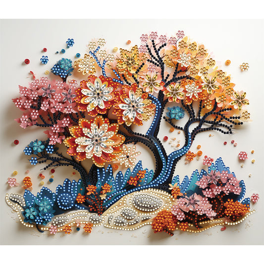 Tree Of Life Paper Painting - Special Shaped Drill Diamond Painting 35*30CM