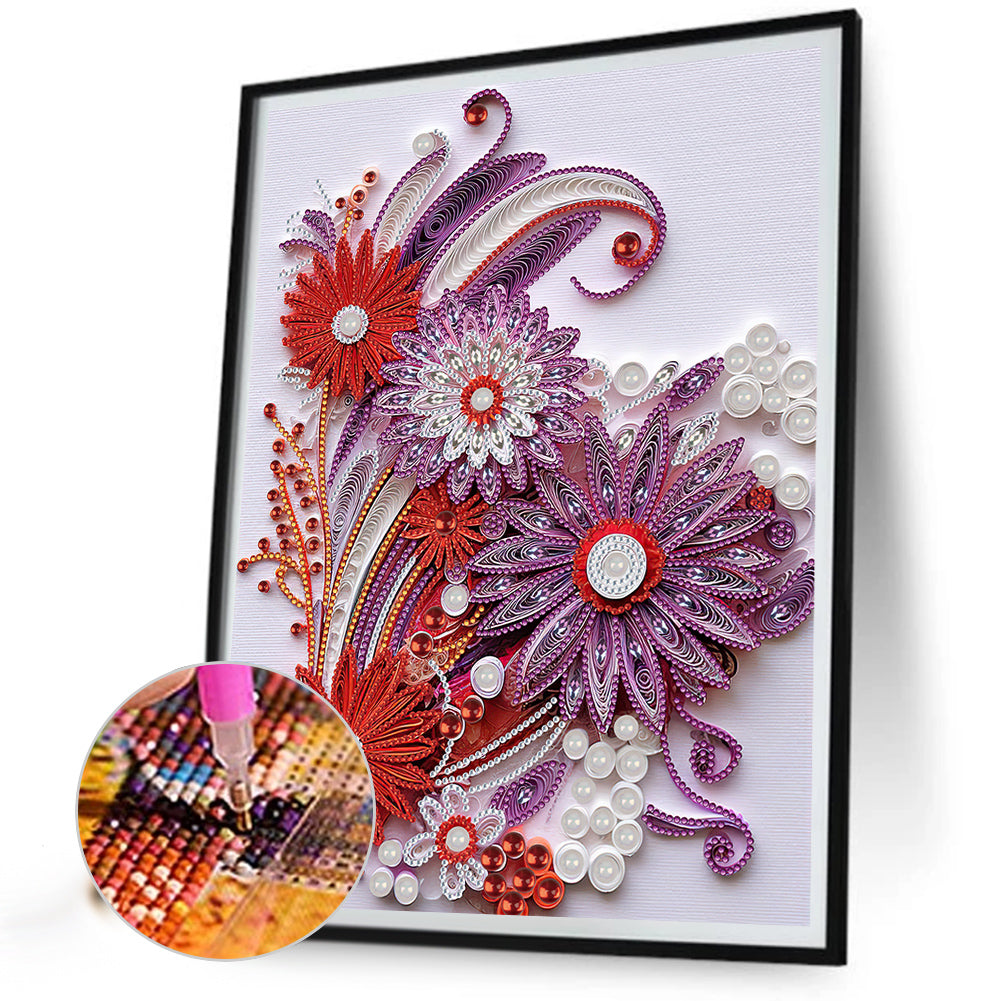 Flower Quill Painting - Special Shaped Drill Diamond Painting 30*40CM