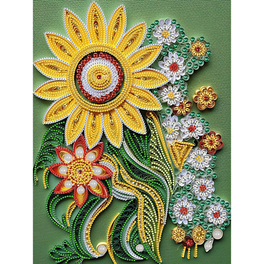 Flower Quill Painting - Special Shaped Drill Diamond Painting 30*40CM