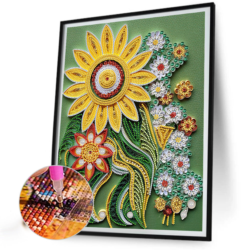 Flower Quill Painting - Special Shaped Drill Diamond Painting 30*40CM