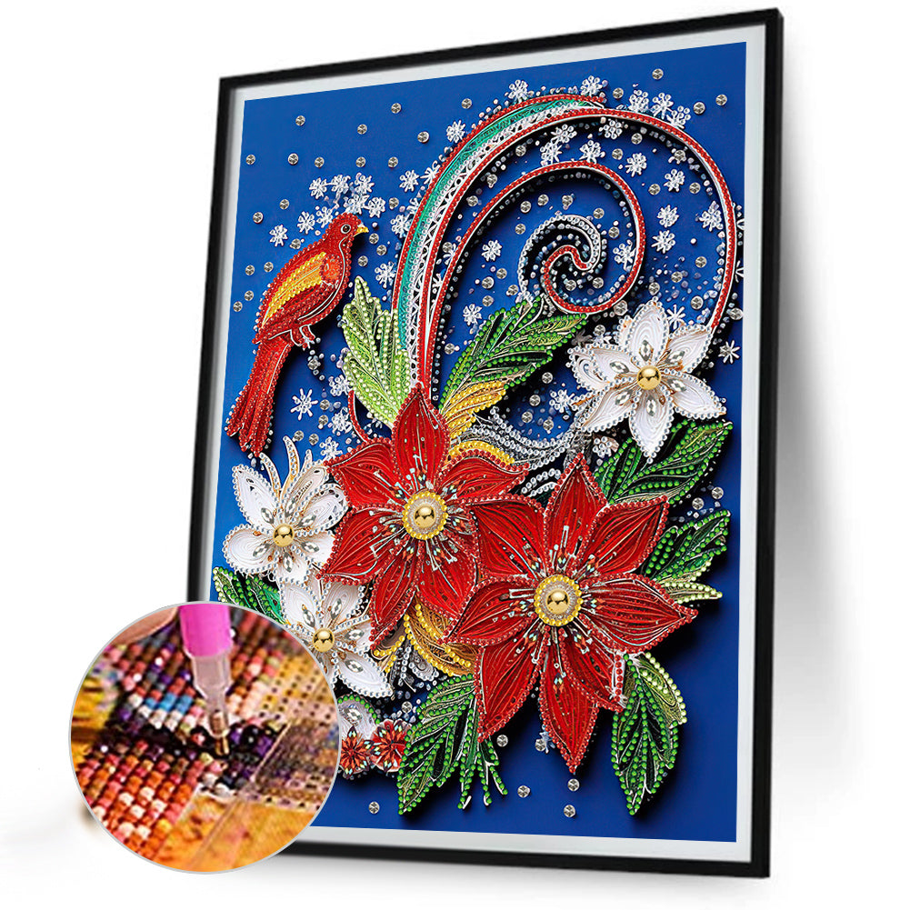 Flower Quill Painting - Special Shaped Drill Diamond Painting 30*40CM