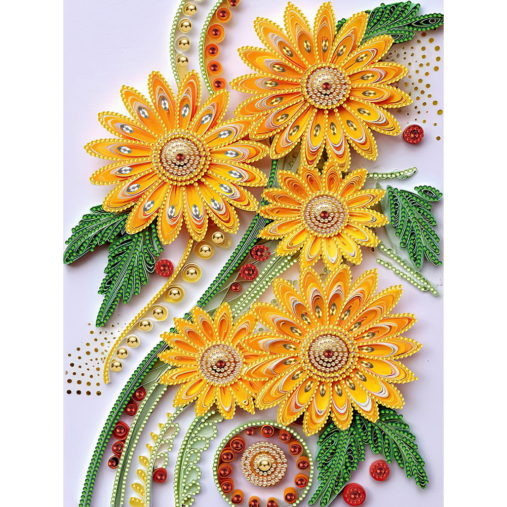 Flower Quill Painting - Special Shaped Drill Diamond Painting 30*40CM