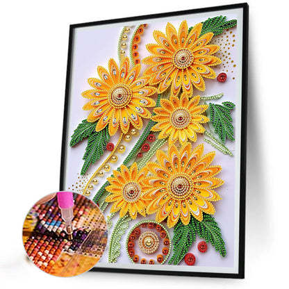 Flower Quill Painting - Special Shaped Drill Diamond Painting 30*40CM