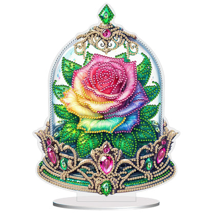 Special Shape Rose Crystal Box Desktop 5D Diamond Painting Home Art (Colored)