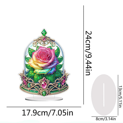 Special Shape Rose Crystal Box Desktop 5D Diamond Painting Home Art (Colored)