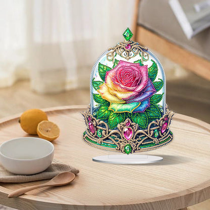 Special Shape Rose Crystal Box Desktop 5D Diamond Painting Home Art (Colored)